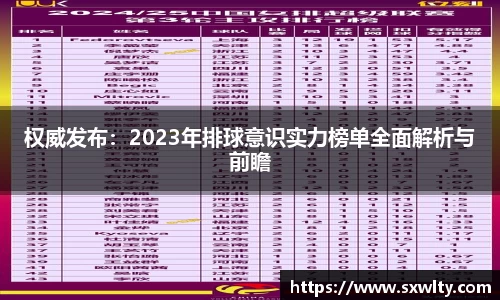 权威发布：2023年排球意识实力榜单全面解析与前瞻